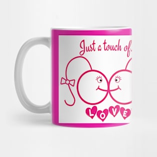 Just A Touch of LOVE - LGBTQIA+ - Females and Horizontal Rainbow - Double-sided Mug